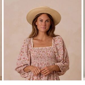 Floral Smocked Dress with Puff Sleeves